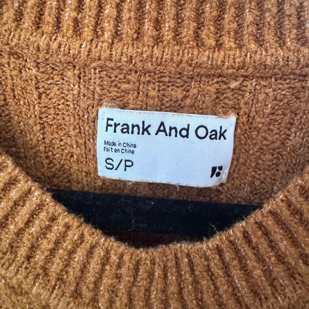 Frank & Oak Boucle Wool Blend Sweater in Caramel - Picture 5 of 6
